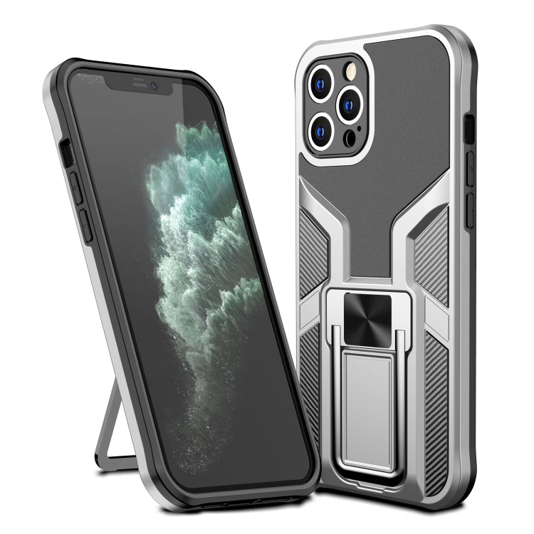 For iPhone 11 Pro Max Armor 2 in 1 PC + TPU Magnetic Shockproof Case with Foldable Holder