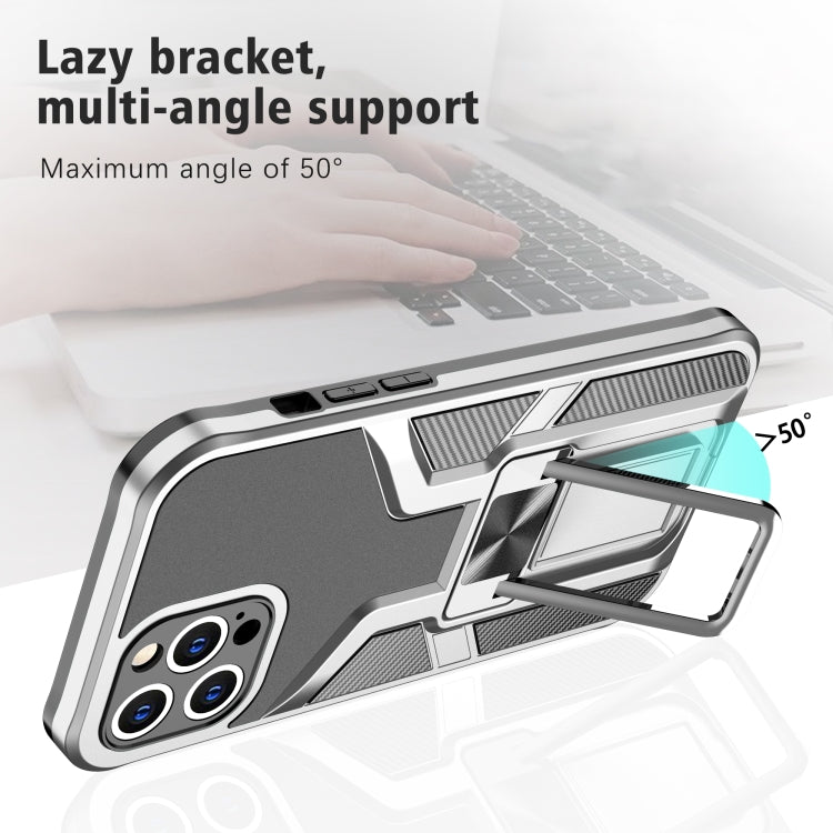 For iPhone 11 Pro Max Armor 2 in 1 PC + TPU Magnetic Shockproof Case with Foldable Holder