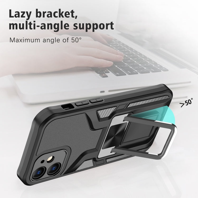 For iPhone 12 mini Armor 2 in 1 PC + TPU Magnetic Shockproof Case with Foldable Holder