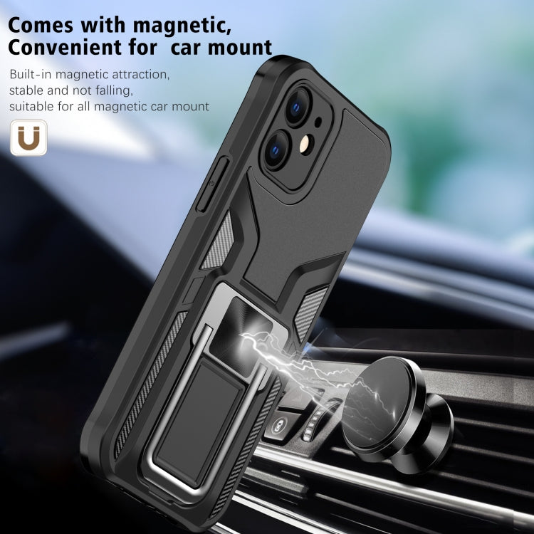 For iPhone 12 mini Armor 2 in 1 PC + TPU Magnetic Shockproof Case with Foldable Holder