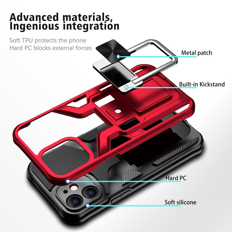 For iPhone 12 mini Armor 2 in 1 PC + TPU Magnetic Shockproof Case with Foldable Holder