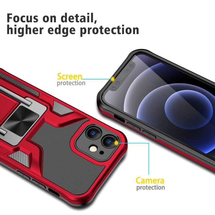 For iPhone 12 mini Armor 2 in 1 PC + TPU Magnetic Shockproof Case with Foldable Holder