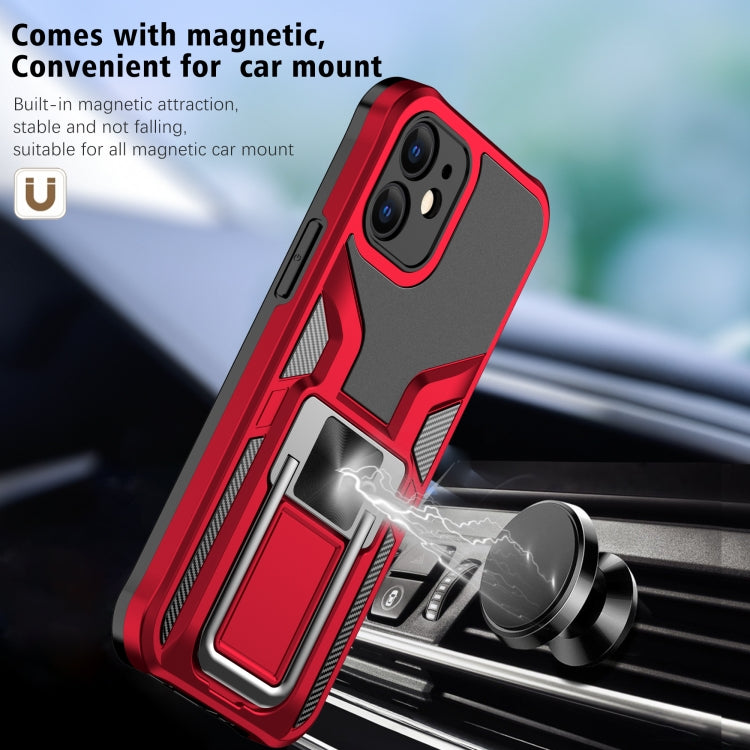 For iPhone 12 mini Armor 2 in 1 PC + TPU Magnetic Shockproof Case with Foldable Holder