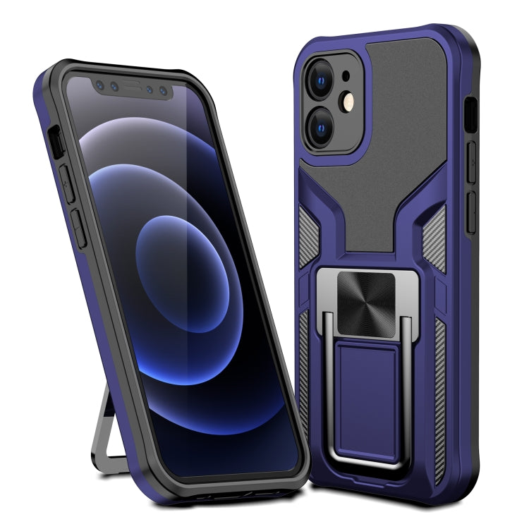 For iPhone 12 mini Armor 2 in 1 PC + TPU Magnetic Shockproof Case with Foldable Holder