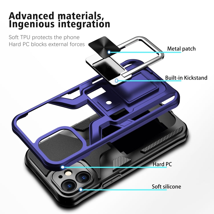 For iPhone 12 mini Armor 2 in 1 PC + TPU Magnetic Shockproof Case with Foldable Holder