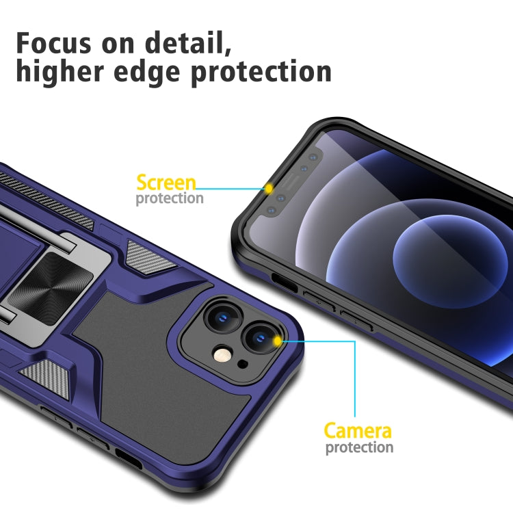For iPhone 12 mini Armor 2 in 1 PC + TPU Magnetic Shockproof Case with Foldable Holder