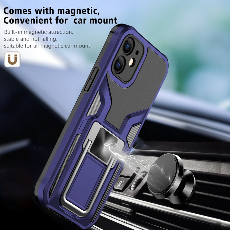 For iPhone 12 mini Armor 2 in 1 PC + TPU Magnetic Shockproof Case with Foldable Holder