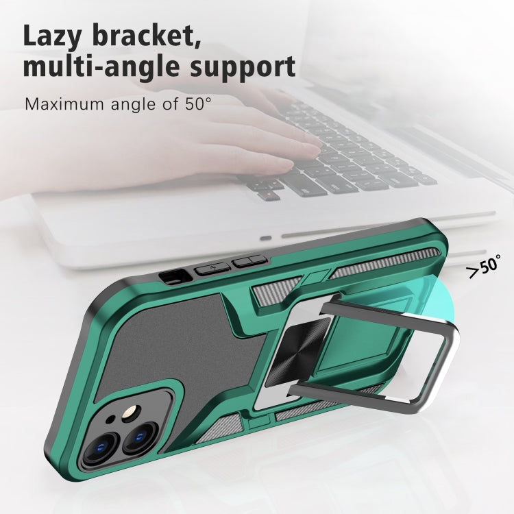 For iPhone 12 mini Armor 2 in 1 PC + TPU Magnetic Shockproof Case with Foldable Holder