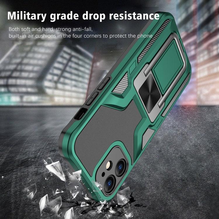 For iPhone 12 mini Armor 2 in 1 PC + TPU Magnetic Shockproof Case with Foldable Holder