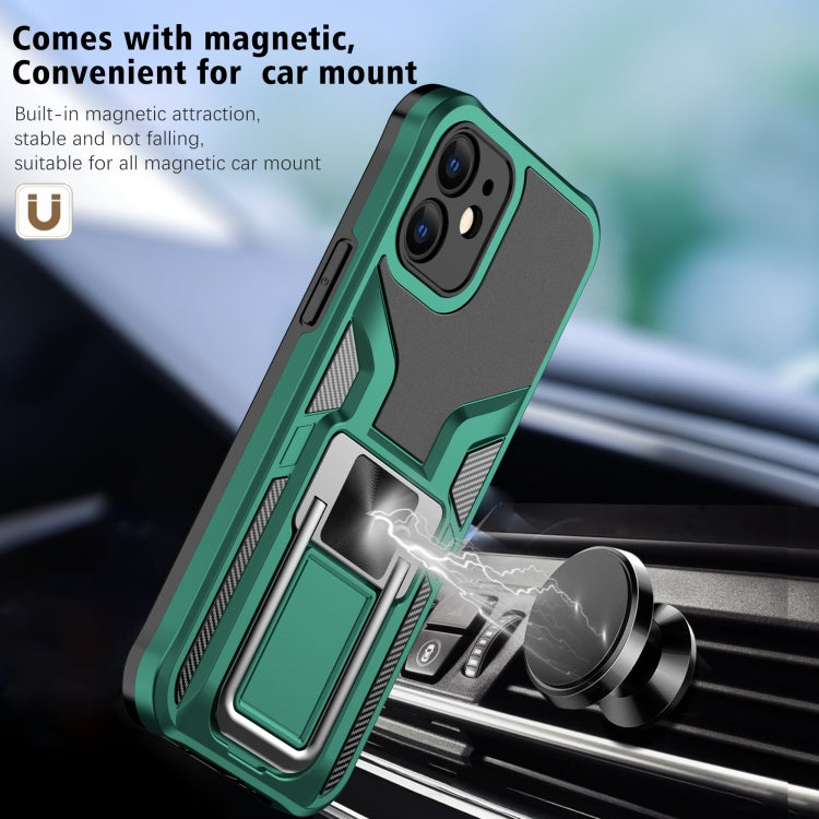 For iPhone 12 mini Armor 2 in 1 PC + TPU Magnetic Shockproof Case with Foldable Holder