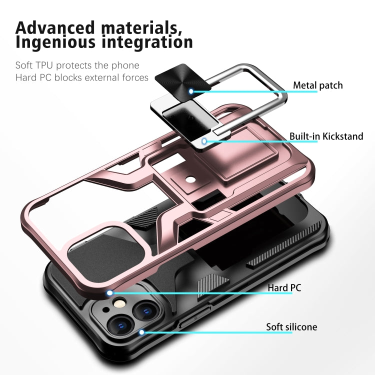 For iPhone 12 mini Armor 2 in 1 PC + TPU Magnetic Shockproof Case with Foldable Holder