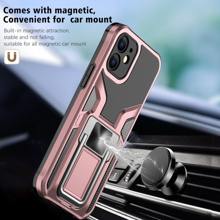 For iPhone 12 mini Armor 2 in 1 PC + TPU Magnetic Shockproof Case with Foldable Holder