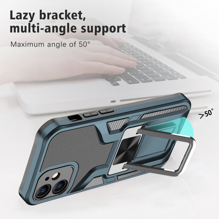 For iPhone 12 mini Armor 2 in 1 PC + TPU Magnetic Shockproof Case with Foldable Holder