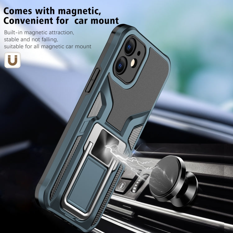 For iPhone 12 mini Armor 2 in 1 PC + TPU Magnetic Shockproof Case with Foldable Holder