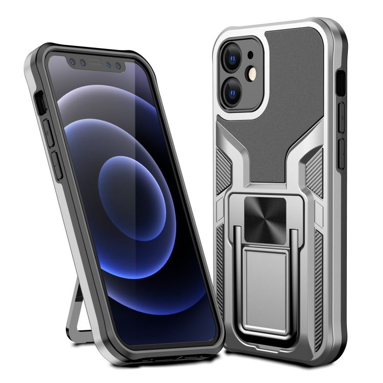 For iPhone 12 mini Armor 2 in 1 PC + TPU Magnetic Shockproof Case with Foldable Holder