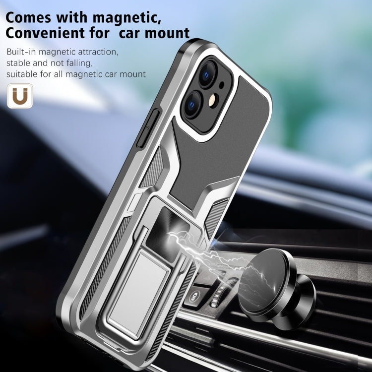 For iPhone 12 mini Armor 2 in 1 PC + TPU Magnetic Shockproof Case with Foldable Holder