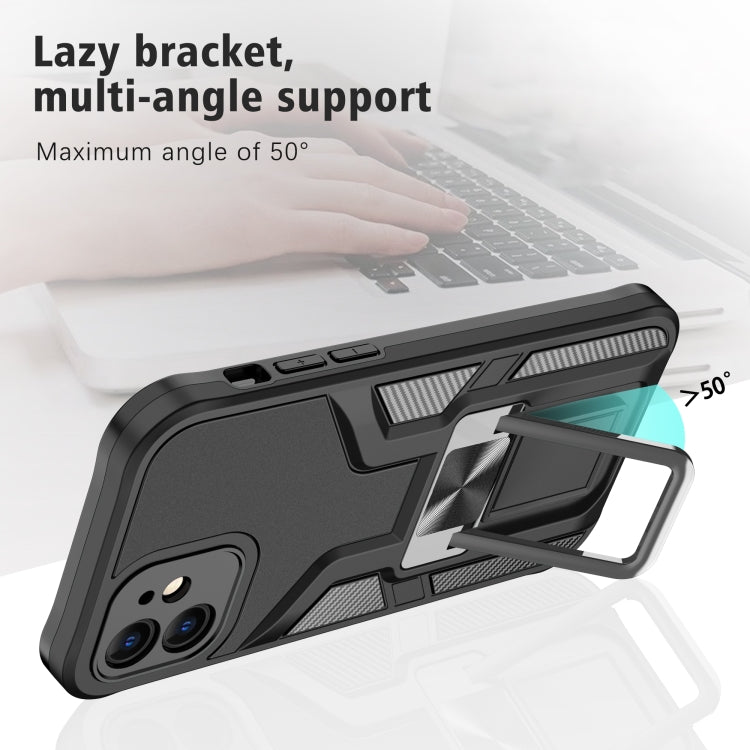 For iPhone 12 Armor 2 in 1 PC + TPU Magnetic Shockproof Case with Foldable Holder
