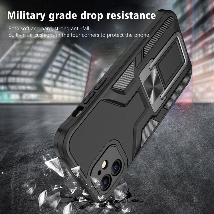 For iPhone 12 Armor 2 in 1 PC + TPU Magnetic Shockproof Case with Foldable Holder