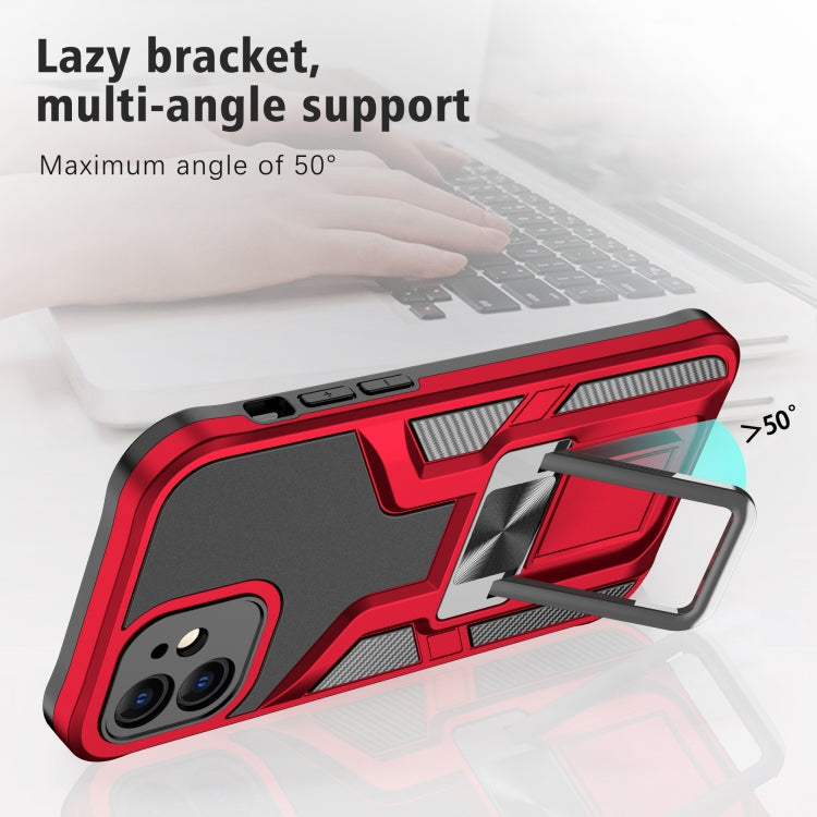 For iPhone 12 Armor 2 in 1 PC + TPU Magnetic Shockproof Case with Foldable Holder