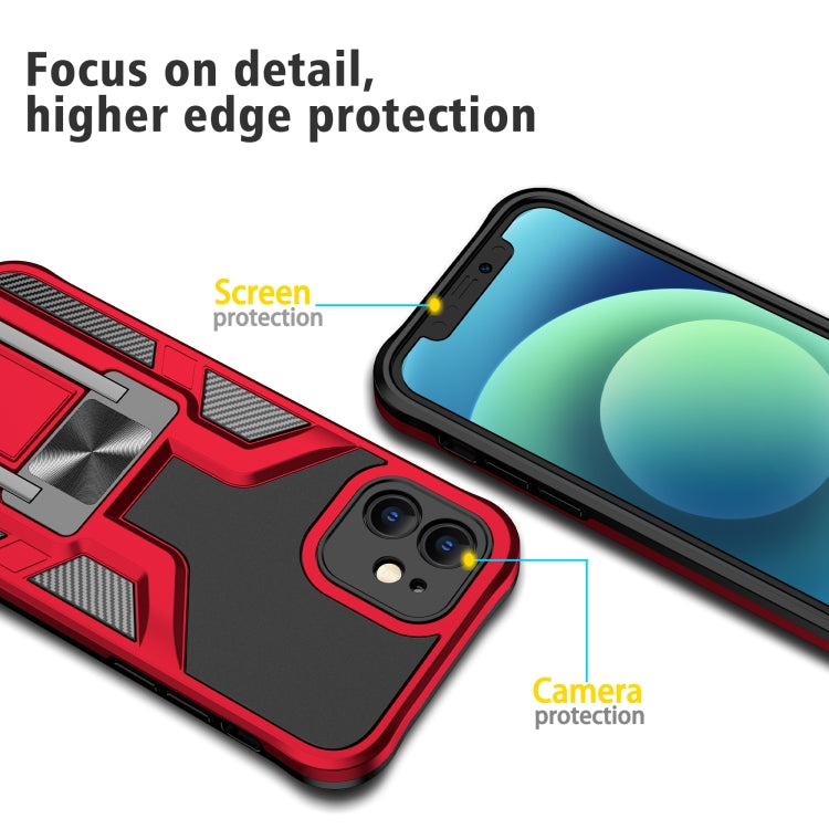 For iPhone 12 Armor 2 in 1 PC + TPU Magnetic Shockproof Case with Foldable Holder