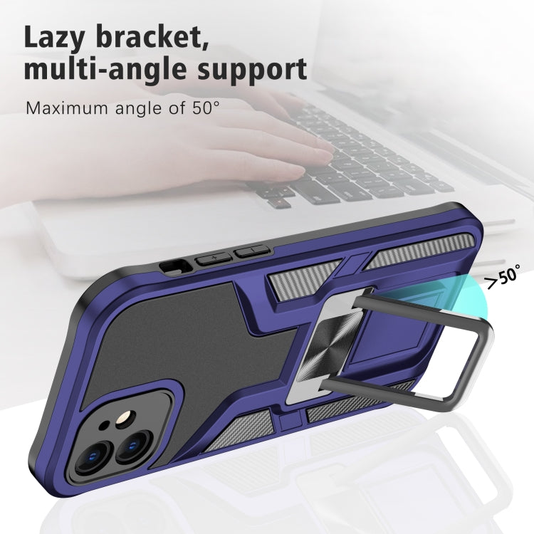 For iPhone 12 Armor 2 in 1 PC + TPU Magnetic Shockproof Case with Foldable Holder