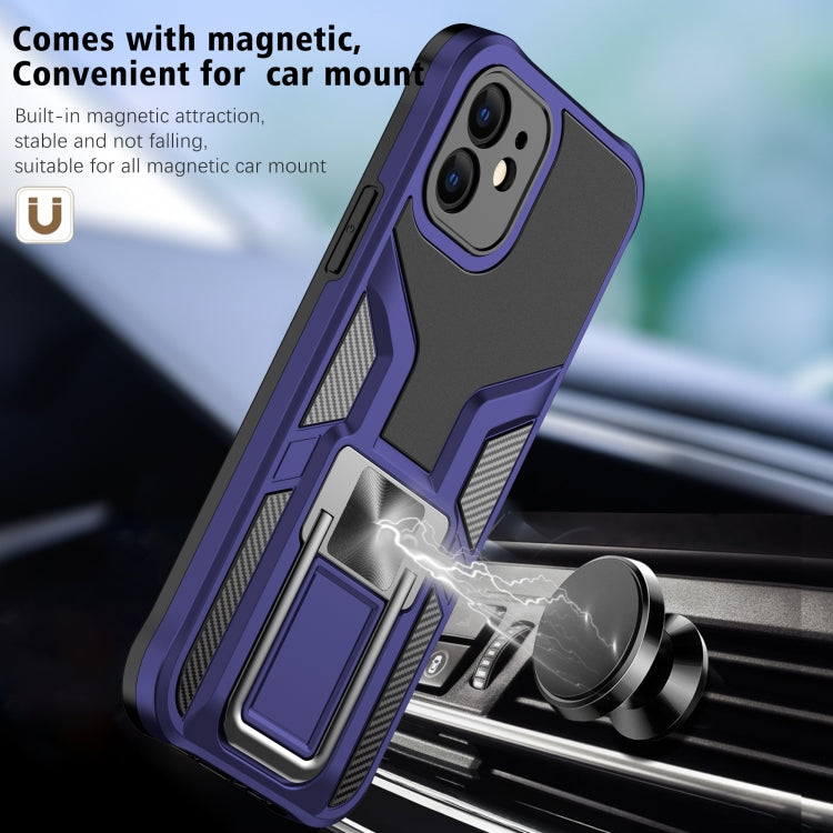 For iPhone 12 Armor 2 in 1 PC + TPU Magnetic Shockproof Case with Foldable Holder