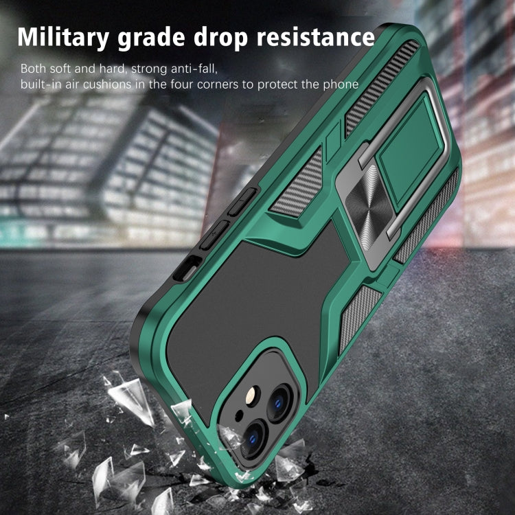 For iPhone 12 Armor 2 in 1 PC + TPU Magnetic Shockproof Case with Foldable Holder