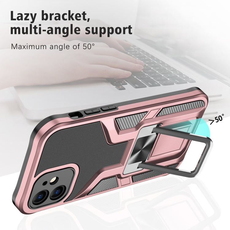 For iPhone 12 Armor 2 in 1 PC + TPU Magnetic Shockproof Case with Foldable Holder