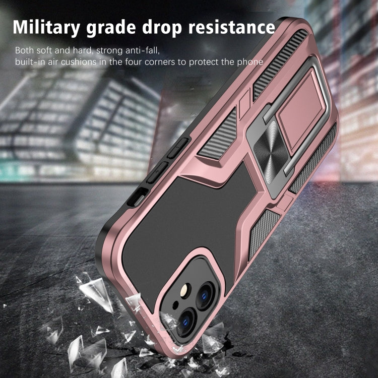 For iPhone 12 Armor 2 in 1 PC + TPU Magnetic Shockproof Case with Foldable Holder