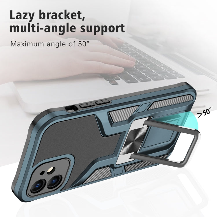 For iPhone 12 Armor 2 in 1 PC + TPU Magnetic Shockproof Case with Foldable Holder