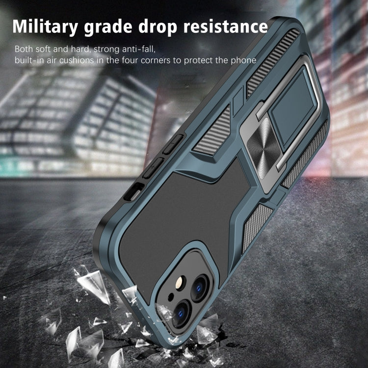 For iPhone 12 Armor 2 in 1 PC + TPU Magnetic Shockproof Case with Foldable Holder