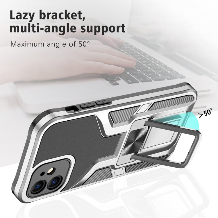 For iPhone 12 Armor 2 in 1 PC + TPU Magnetic Shockproof Case with Foldable Holder