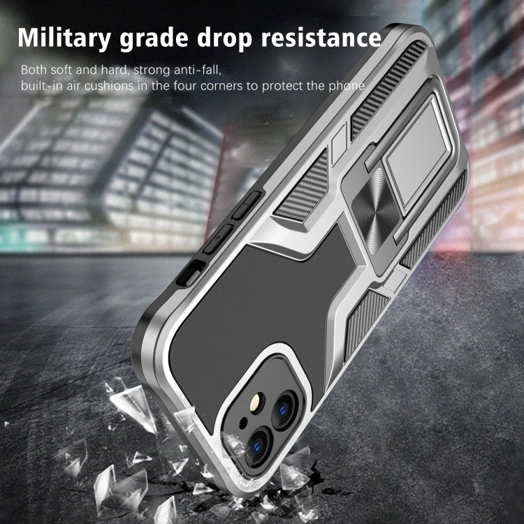 For iPhone 12 Armor 2 in 1 PC + TPU Magnetic Shockproof Case with Foldable Holder