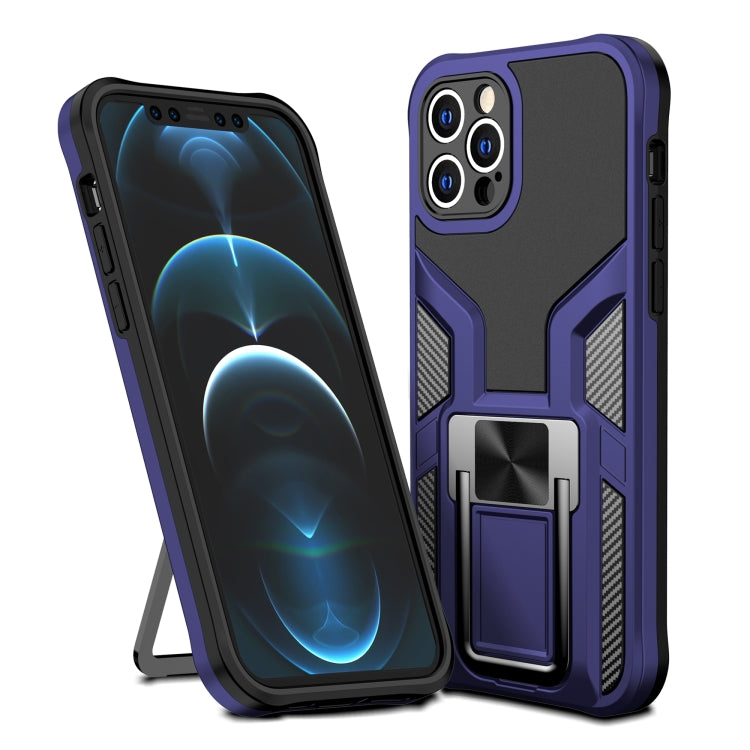 For iPhone 12 Pro Armor 2 in 1 PC + TPU Magnetic Shockproof Case with Foldable Holder