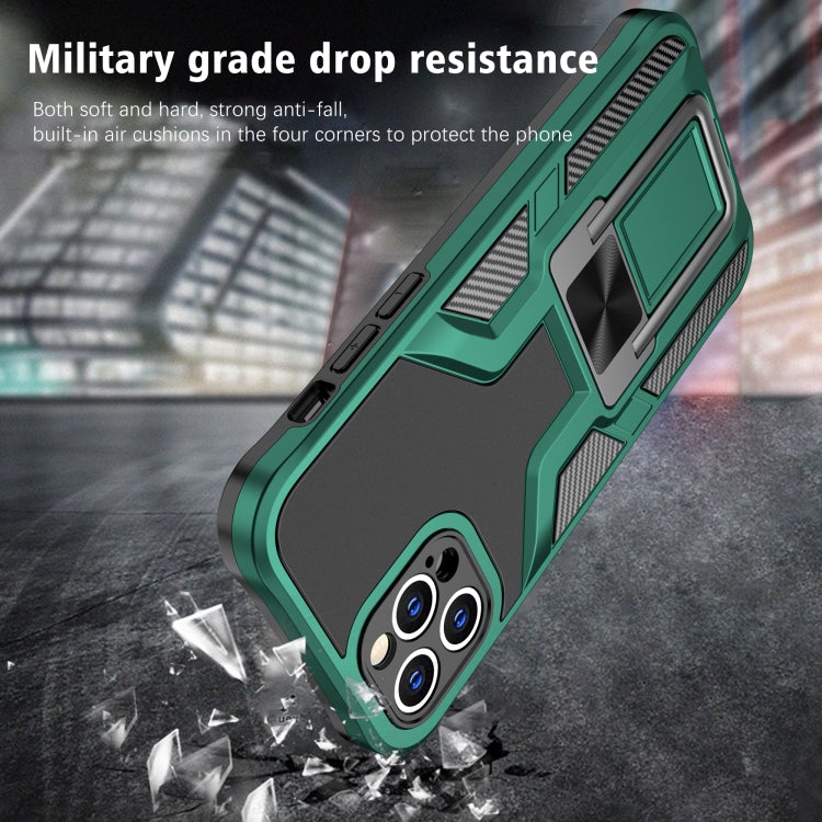 For iPhone 12 Pro Armor 2 in 1 PC + TPU Magnetic Shockproof Case with Foldable Holder
