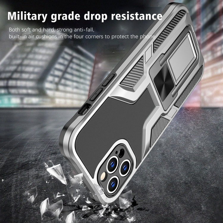 For iPhone 12 Pro Armor 2 in 1 PC + TPU Magnetic Shockproof Case with Foldable Holder