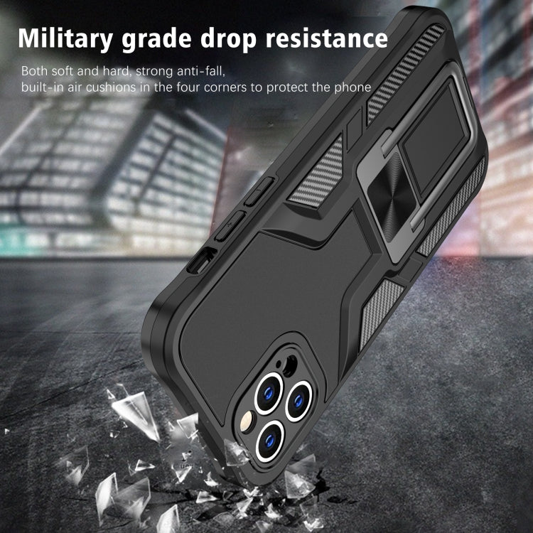 For iPhone 12 Pro Max Armor 2 in 1 PC + TPU Magnetic Shockproof Case with Foldable Holder