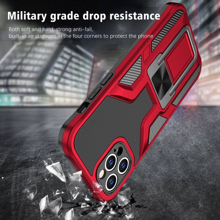 For iPhone 12 Pro Max Armor 2 in 1 PC + TPU Magnetic Shockproof Case with Foldable Holder