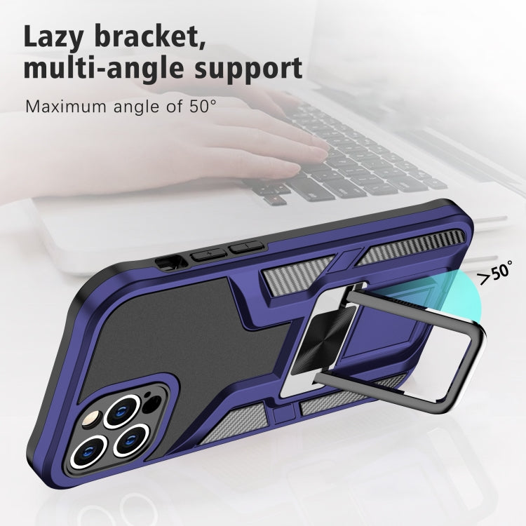 For iPhone 12 Pro Max Armor 2 in 1 PC + TPU Magnetic Shockproof Case with Foldable Holder