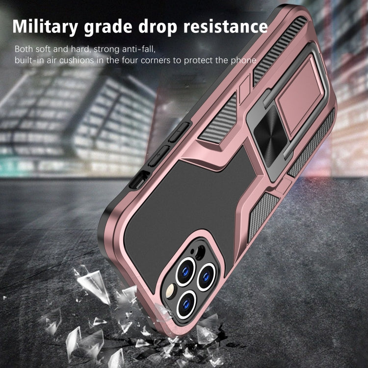 For iPhone 12 Pro Max Armor 2 in 1 PC + TPU Magnetic Shockproof Case with Foldable Holder