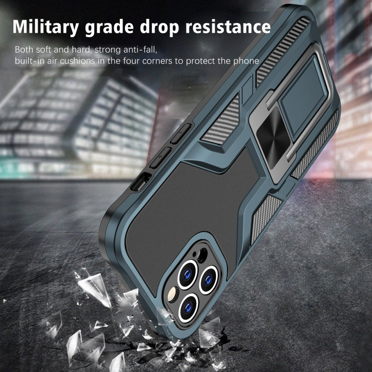 For iPhone 12 Pro Max Armor 2 in 1 PC + TPU Magnetic Shockproof Case with Foldable Holder