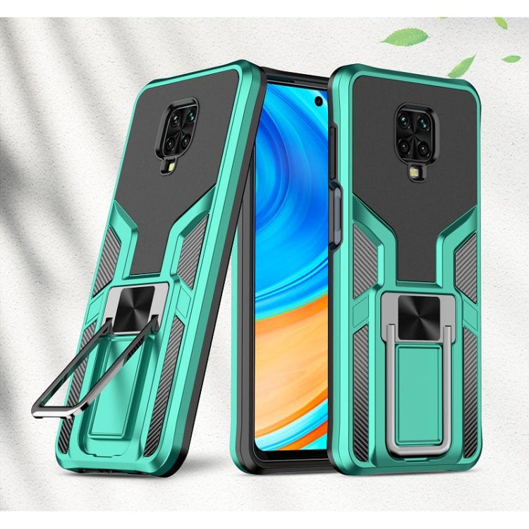 For Xiaomi Redmi Note 9 Pro Armor 2 in 1 PC + TPU Magnetic Shockproof Case with Foldable Holder