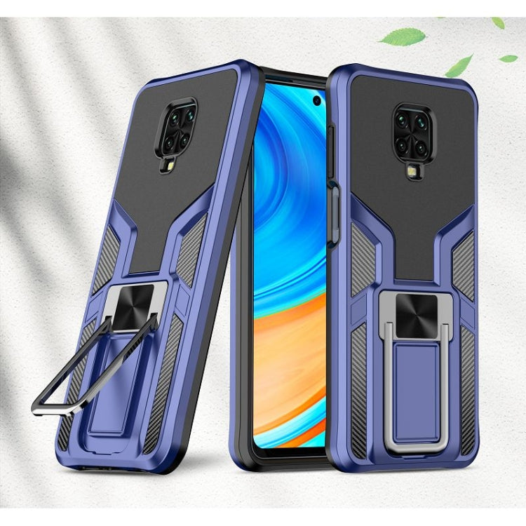 For Xiaomi Redmi Note 9 Pro Armor 2 in 1 PC + TPU Magnetic Shockproof Case with Foldable Holder