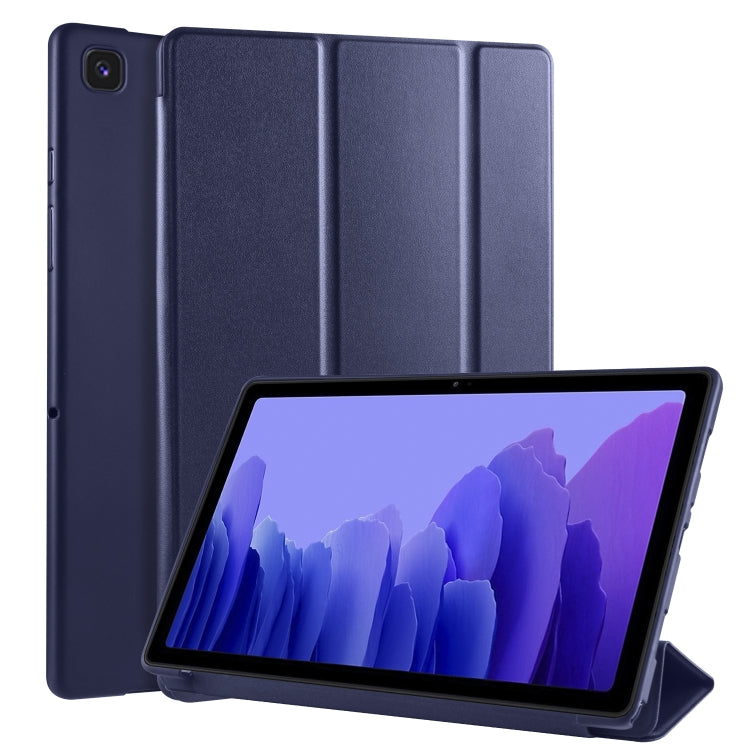For Samsung Galaxy A7 10.4 (2020) T500 3-folding Horizontal Flip Honeycomb TPU Shockproof + PU Leather Case with Holder