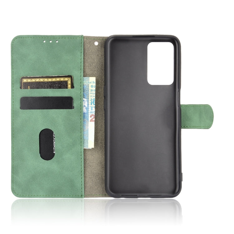 For OPPO A55 5G Solid Color Skin Feel Magnetic Buckle Horizontal Flip Calf Texture PU Leather Case with Holder & Card Slots & Wallet