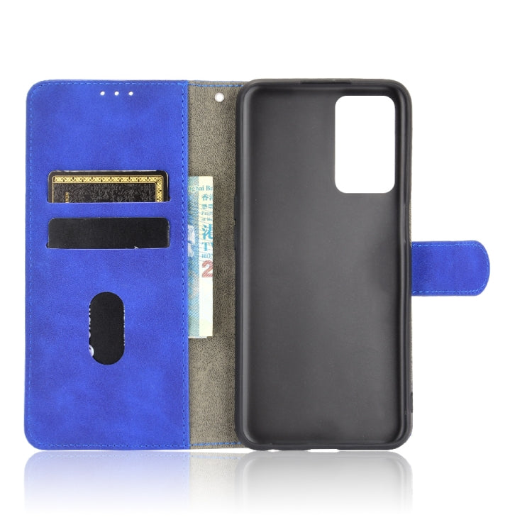 For OPPO A55 5G Solid Color Skin Feel Magnetic Buckle Horizontal Flip Calf Texture PU Leather Case with Holder & Card Slots & Wallet