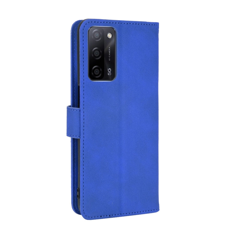 For OPPO A55 5G Solid Color Skin Feel Magnetic Buckle Horizontal Flip Calf Texture PU Leather Case with Holder & Card Slots & Wallet
