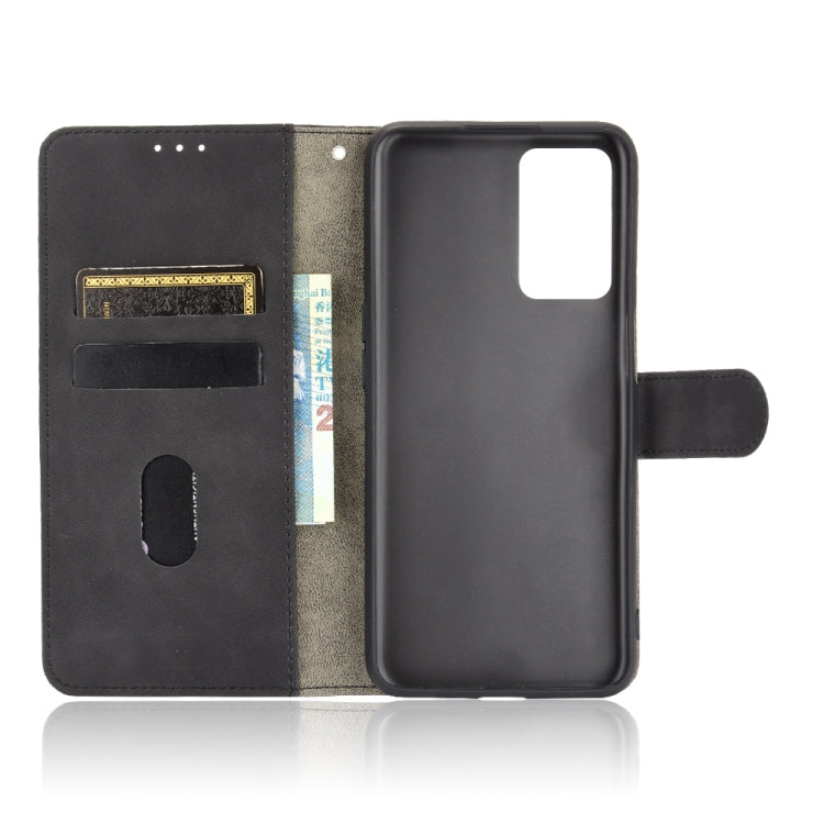 For OPPO A55 5G Solid Color Skin Feel Magnetic Buckle Horizontal Flip Calf Texture PU Leather Case with Holder & Card Slots & Wallet
