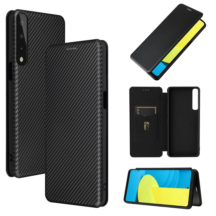 For LG Stylo 7 Carbon Fiber Texture Horizontal Flip TPU + PC + PU Leather Case with Card Slot