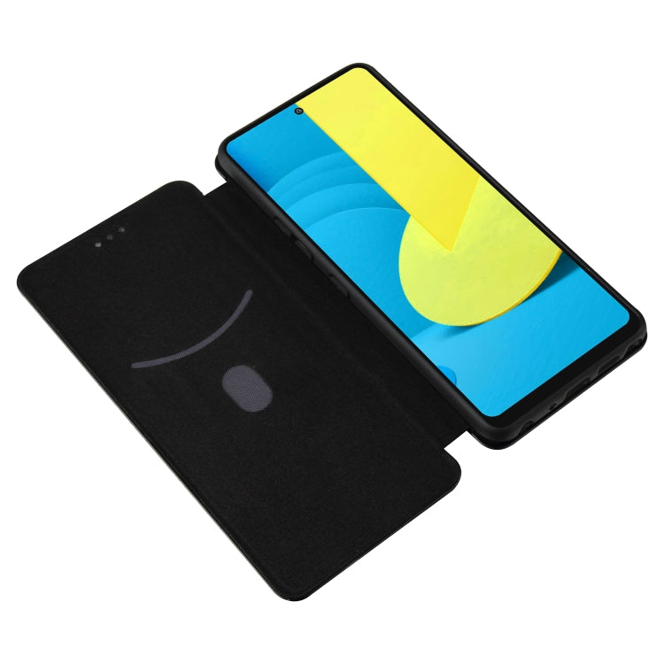 For LG Stylo 7 Carbon Fiber Texture Horizontal Flip TPU + PC + PU Leather Case with Card Slot